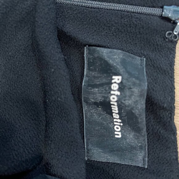 Reformation Dark Navy Blue Dress With Side Slit Size 10 - Picture 3 of 4